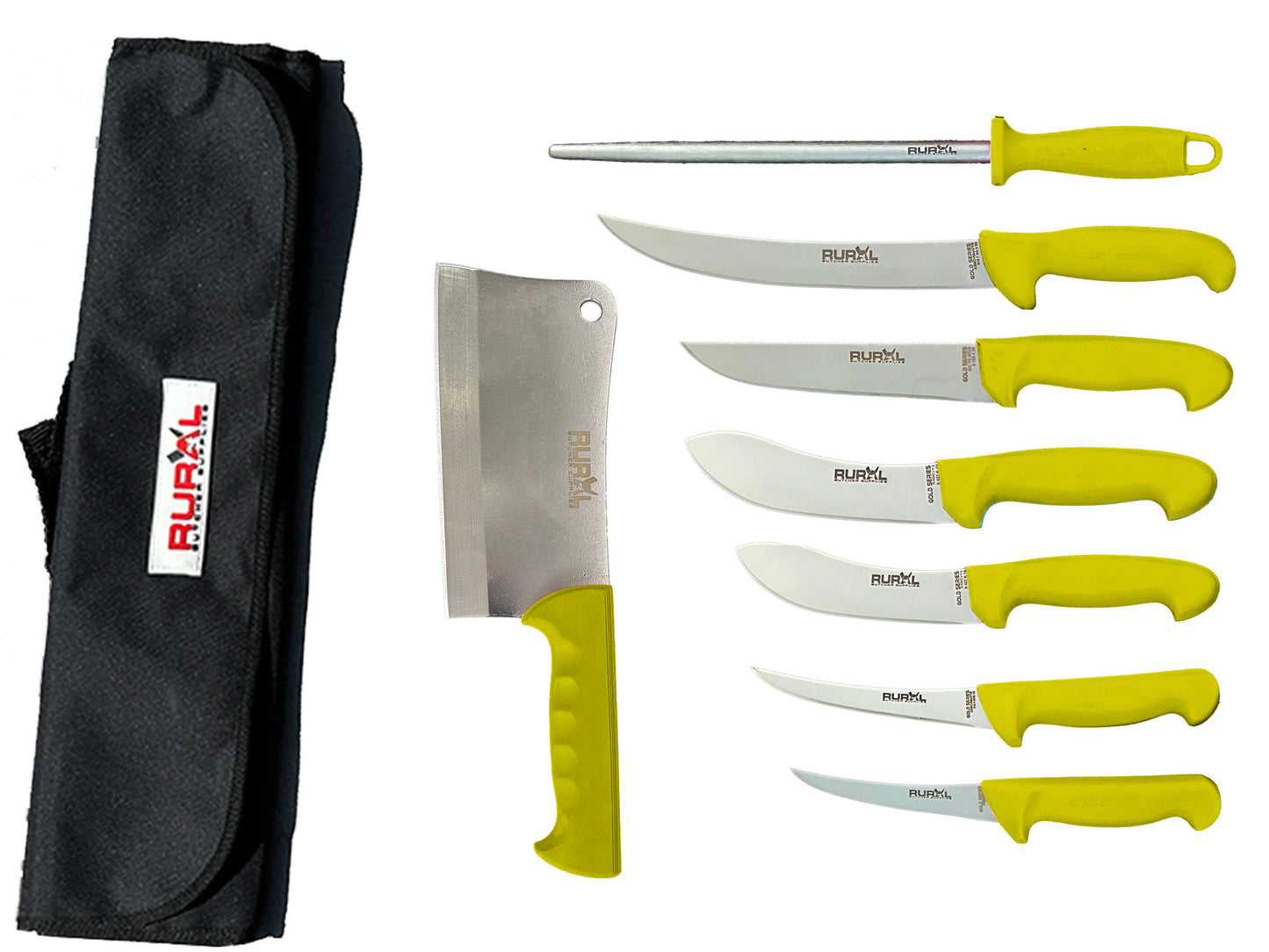 7PC Professional Butchers Knife Set with Cleaver
