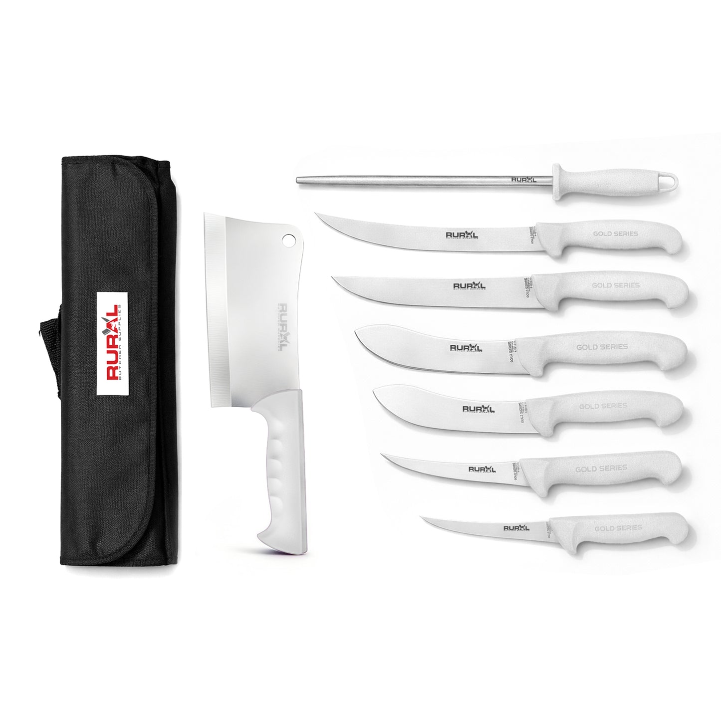 7PC Professional Butchers Knife Set with Cleaver