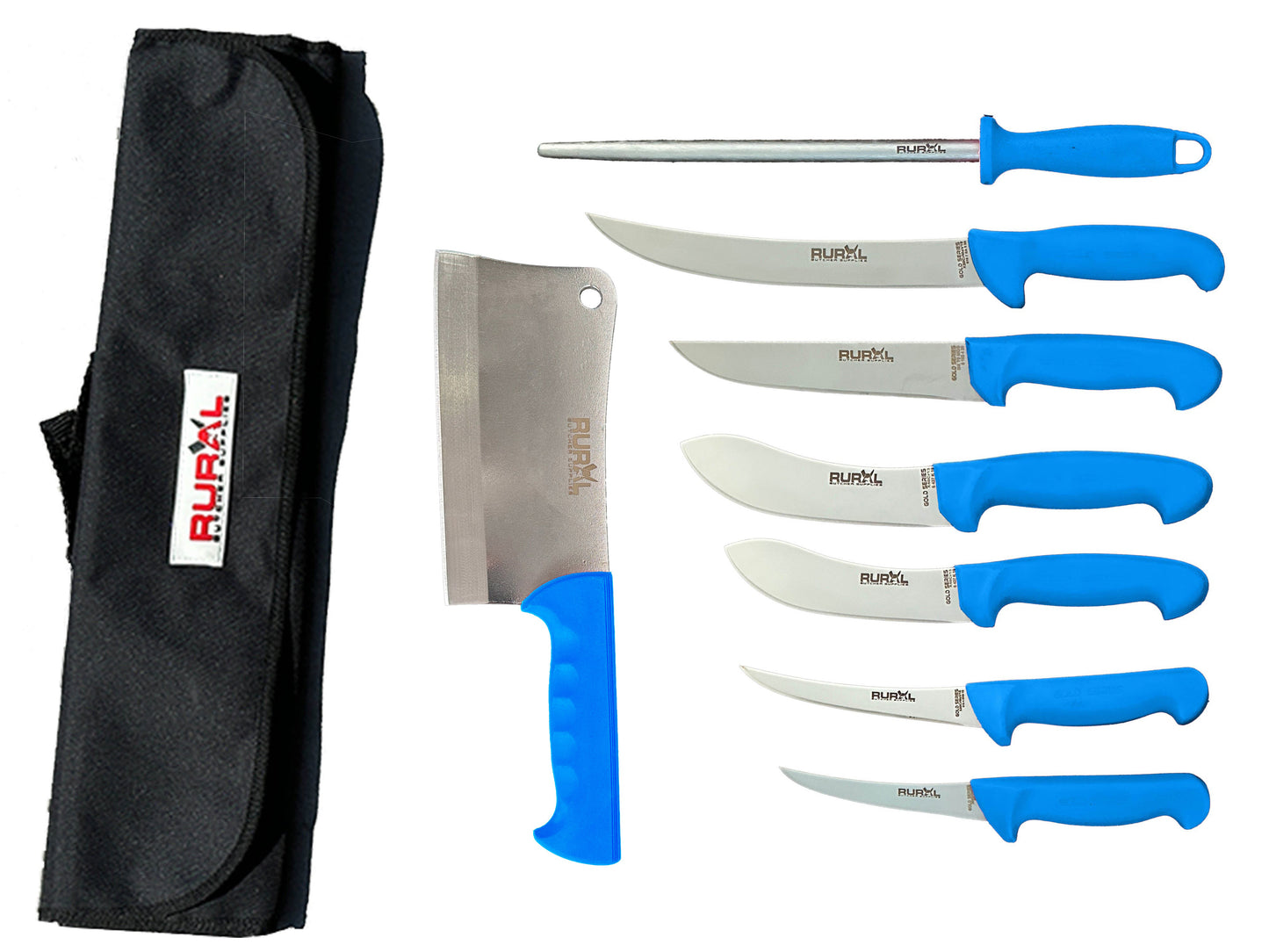 7PC Professional Butchers Knife Set with Cleaver