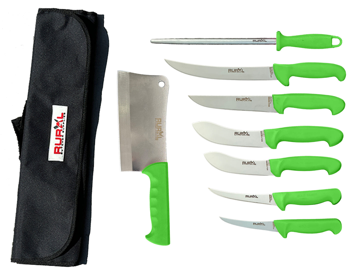 7PC Professional Butchers Knife Set with Cleaver