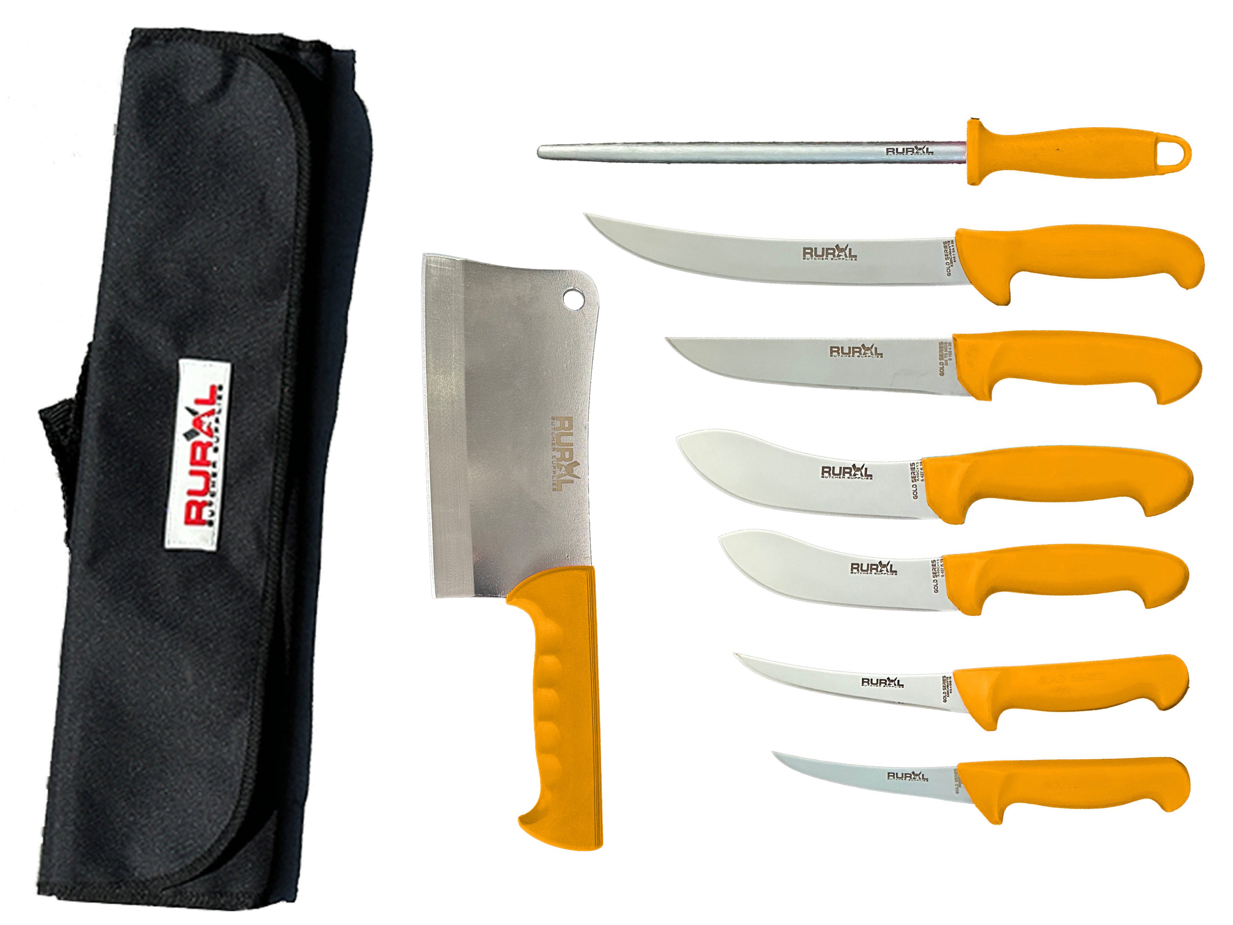 7pc Professional Butchers Knife Set with Cleaver – High Carbon Steel ...