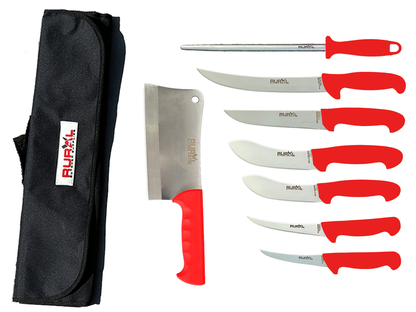 7PC Professional Butchers Knife Set with Cleaver