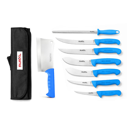 7PC Professional Butchers Knife Set with Cleaver