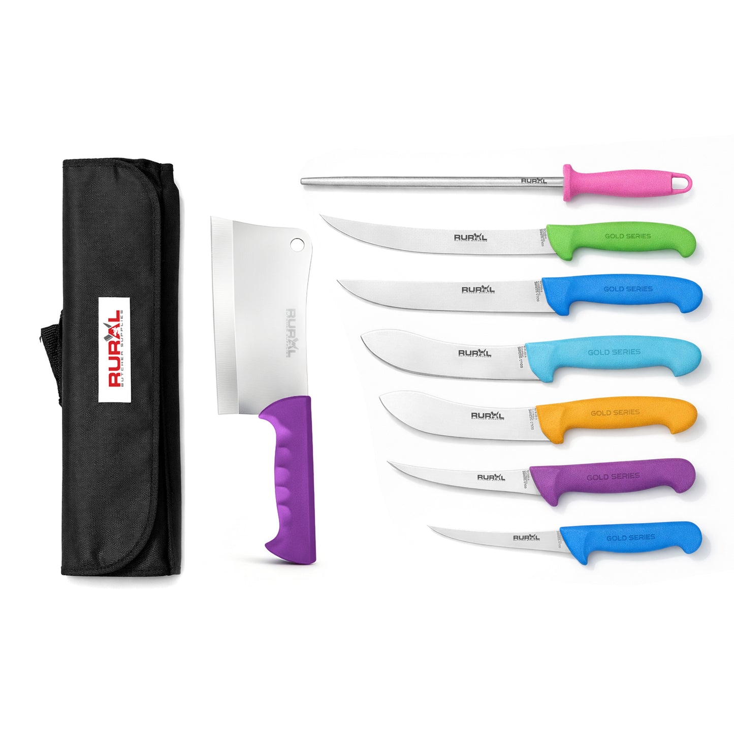 7PC Professional Butchers Knife Set with Cleaver