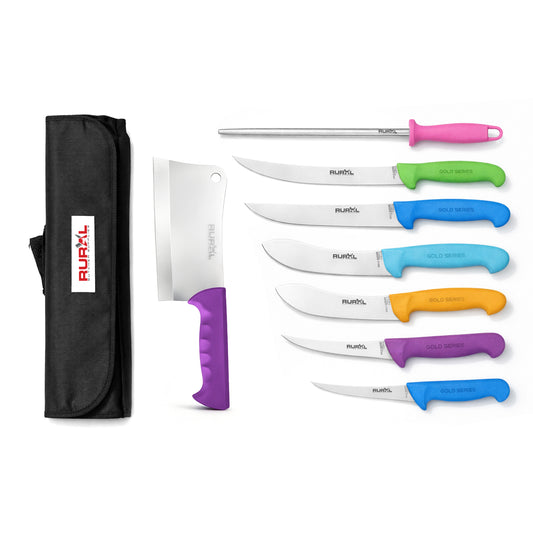 7PC Professional Butchers Knife Set with Cleaver