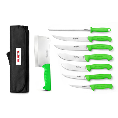 7PC Professional Butchers Knife Set with Cleaver