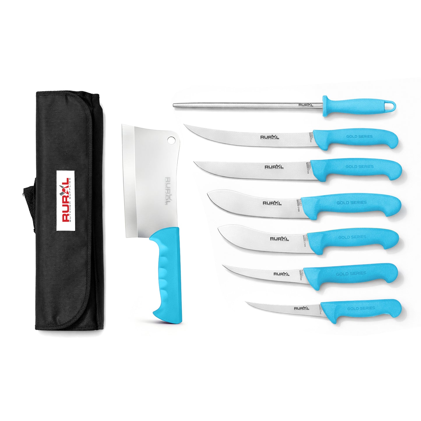 7PC Professional Butchers Knife Set with Cleaver