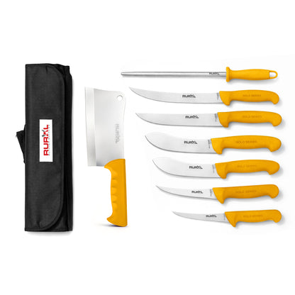7PC Professional Butchers Knife Set with Cleaver