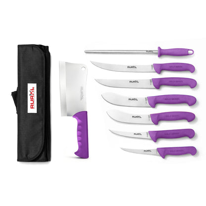 7PC Professional Butchers Knife Set with Cleaver