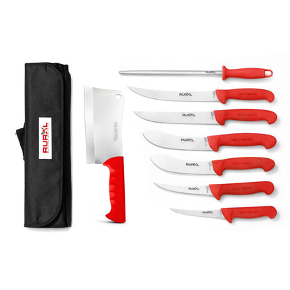 7PC Professional Butchers Knife Set with Cleaver