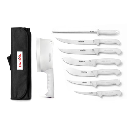 7PC Professional Butchers Knife Set with Cleaver